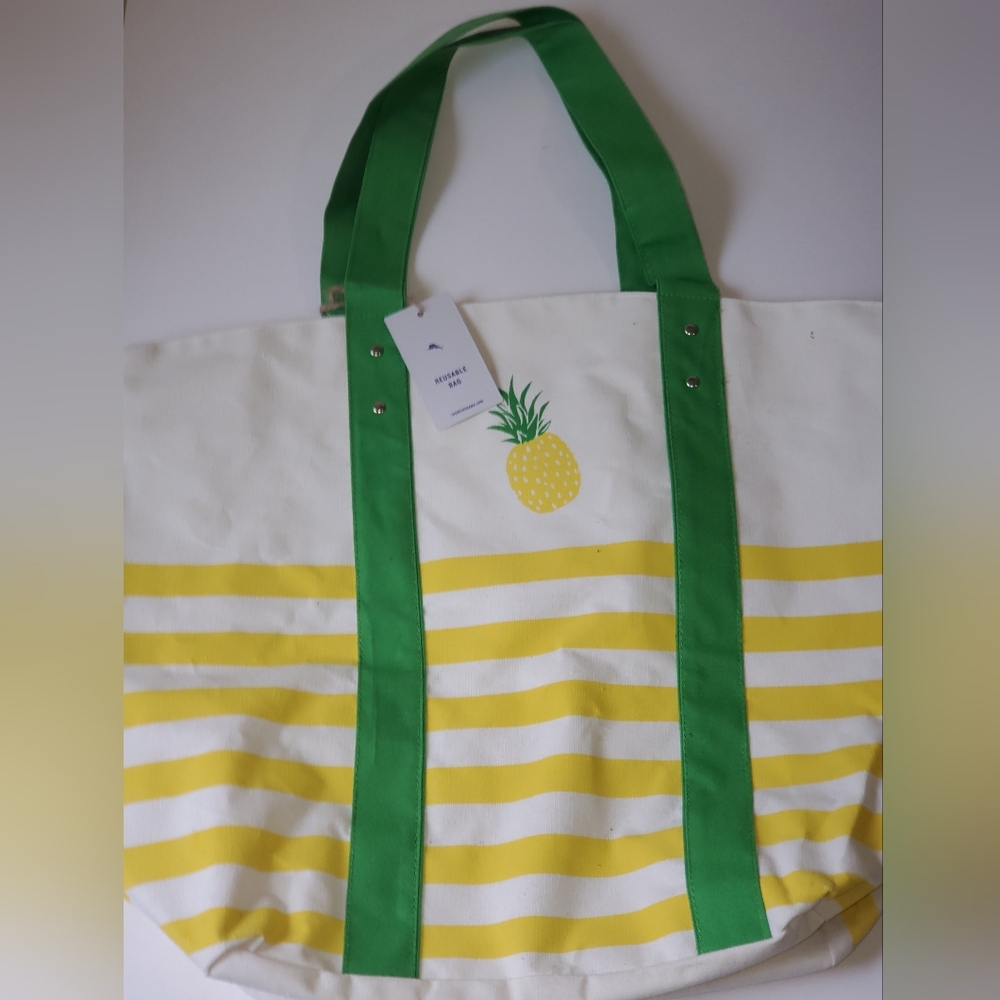 Tommy Bahama White and Green Tote Bag